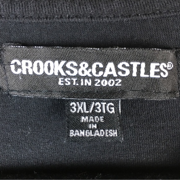 Crooks & Castles Streetwear Short Sleeve Black T-Shirt Red White Graphic Sz 3XL - Picture 2 of 12